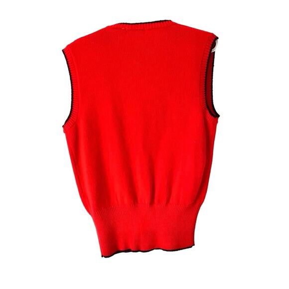 Vicky Vaughn Vintage Red Puppy Dog Sweater Vest size 5 Juniors size small 70s - Picture 4 of 6